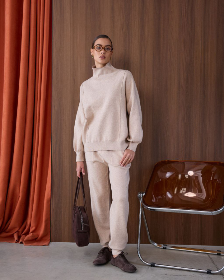 Трикотажный костюм Victoria cream
