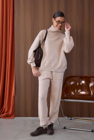 Трикотажный костюм Victoria cream