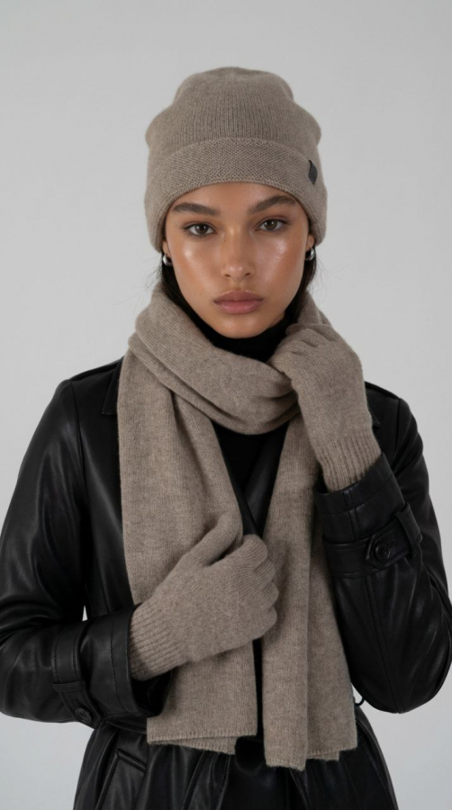 Комплект Kalus cocoa (шапки, шарф и перчатки)
