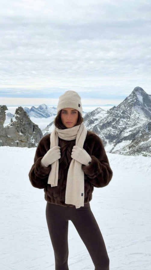 Комплект Kalus cream (шапки, шарф и перчатки)