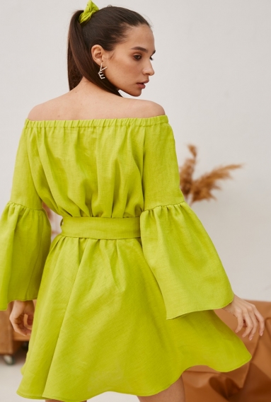 Платье Lily льняное green