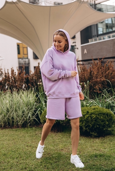 Костюм Joyce lilac c шортами и худи