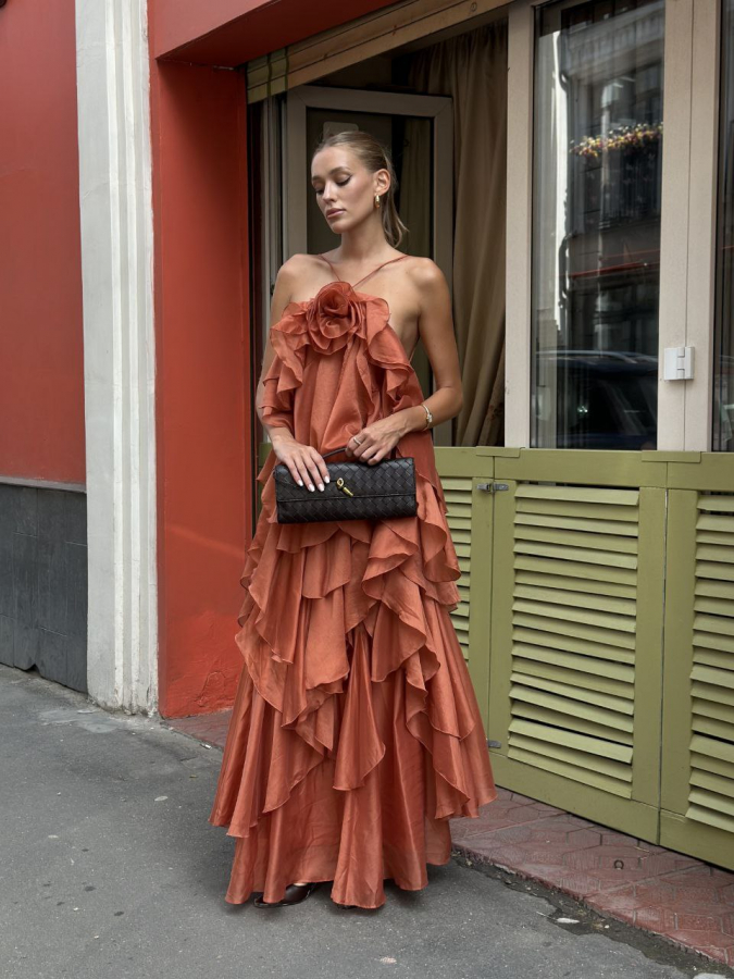 Платье Daniella long coral