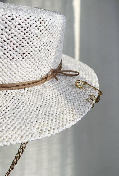 Соломенная шляпа Sandy в белом цвете