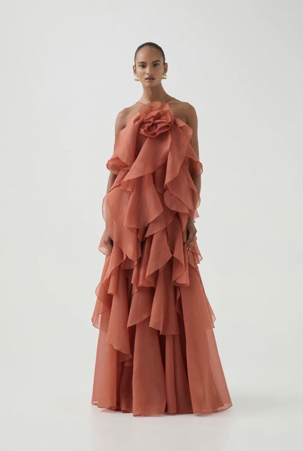 Платье Daniella long coral 