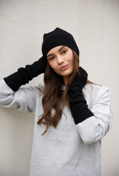 Кашемировый комплект Peter black (шапки + митенки) 
