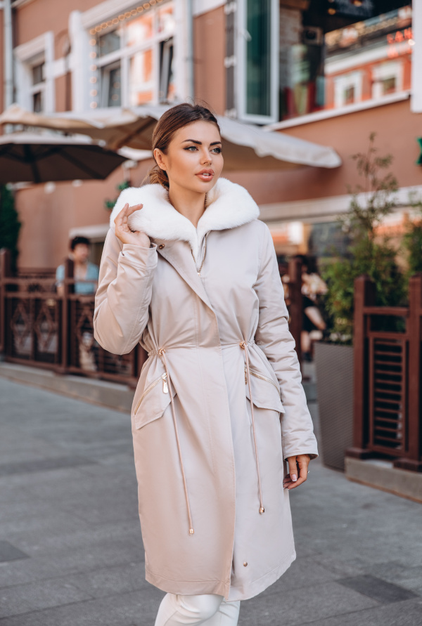 Парка с мехом ROZOLINI Cream