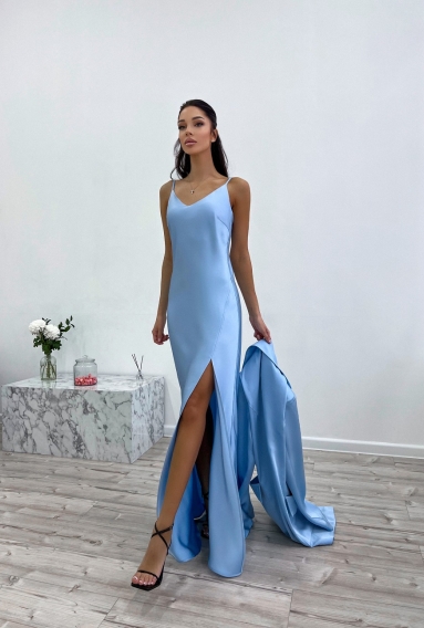 Платье Ava шелковое sky blue