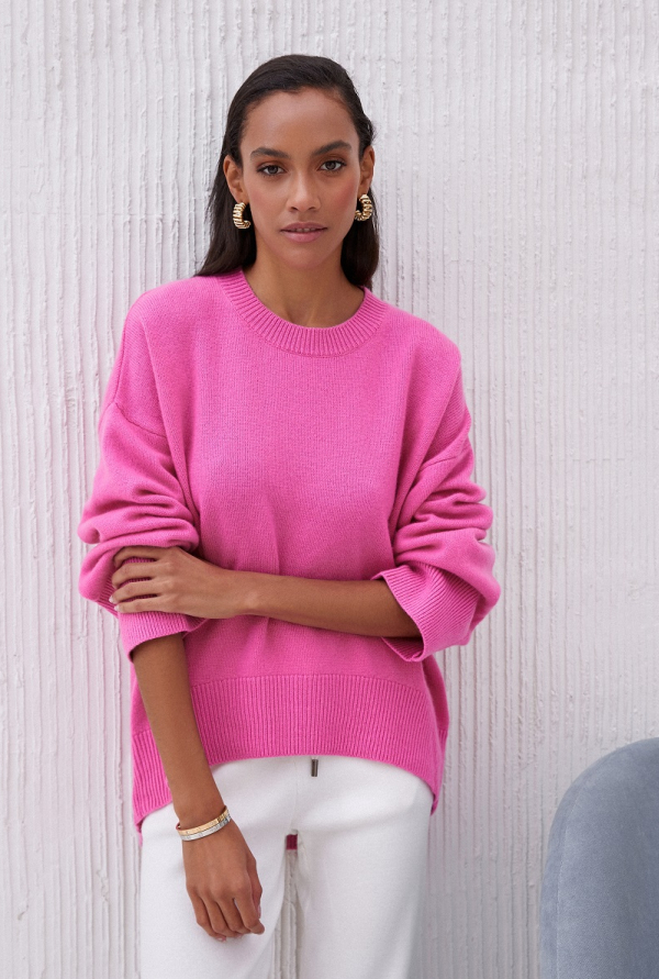 Костюм Avery pink с белыми брюками
