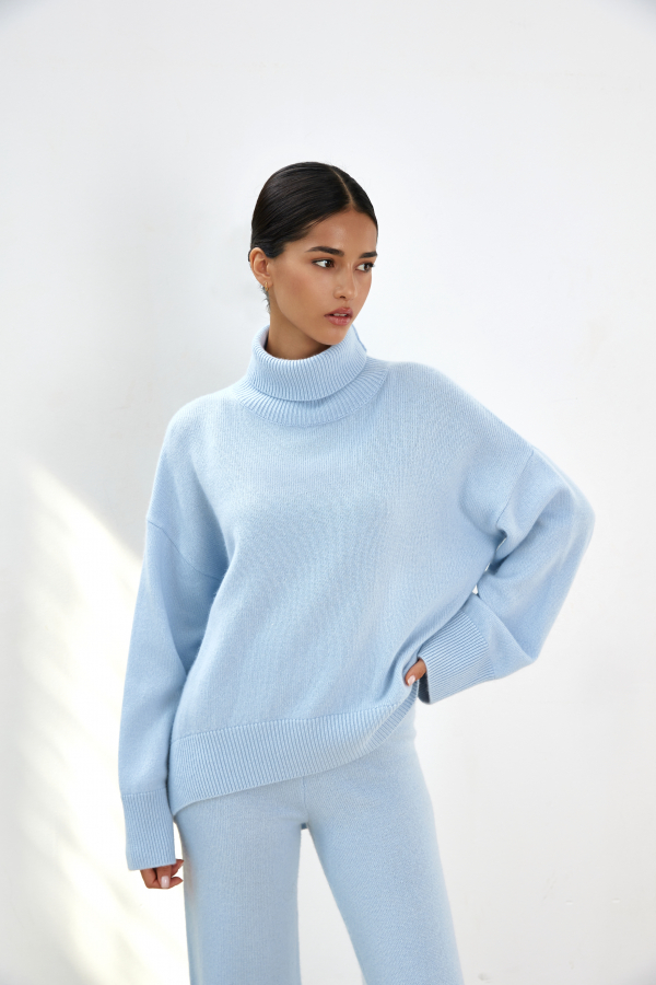 Кашемировый костюм Camilla sky blue